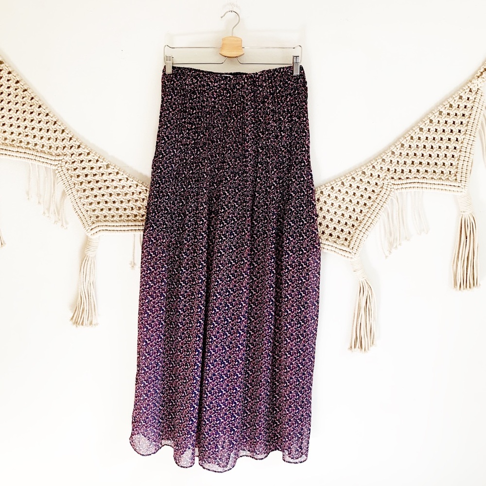 BCBGeneration Navy Pleated Maxi Skirt